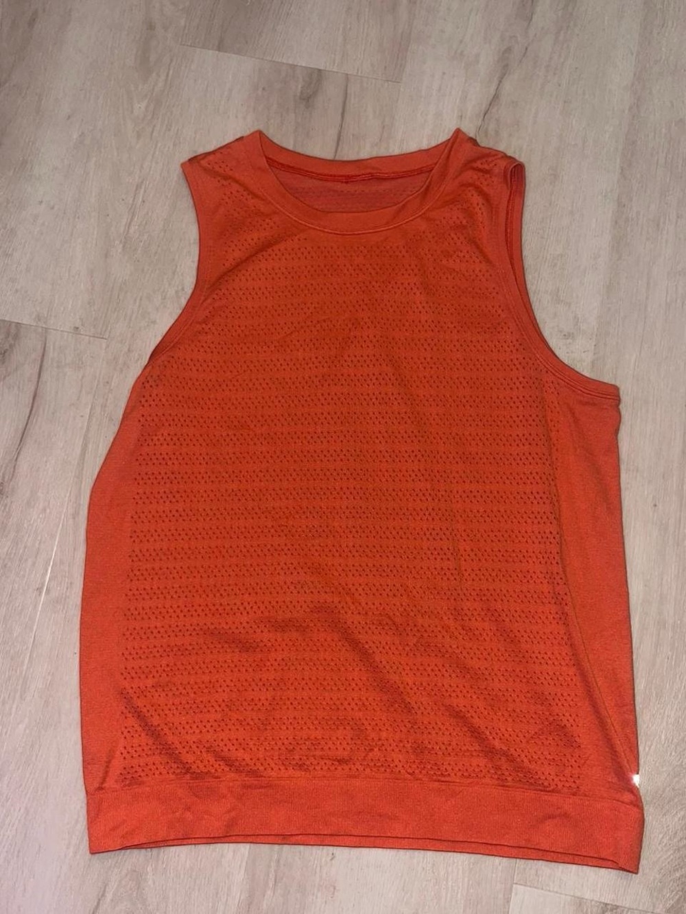 lululemon athletica Orange Perforated Muscle Tank